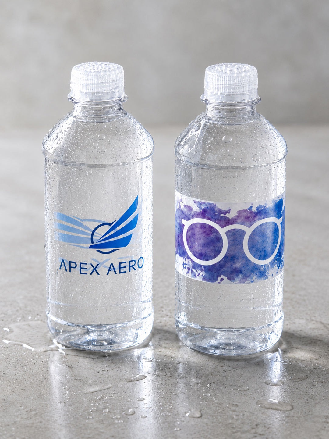 12 oz white label bottled water bottle