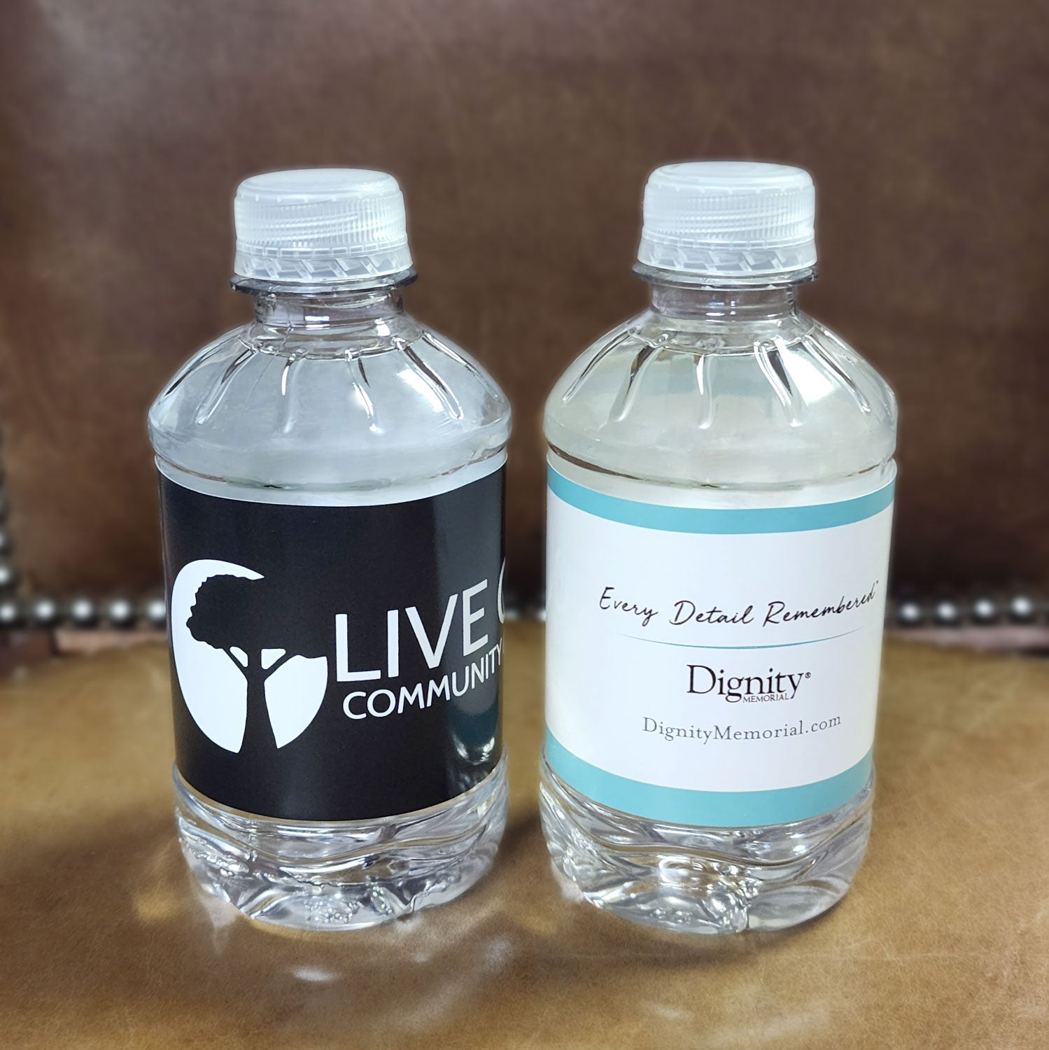 bottled water with logo