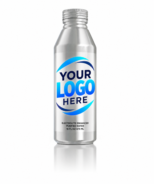 Custom label aluminum bottled water